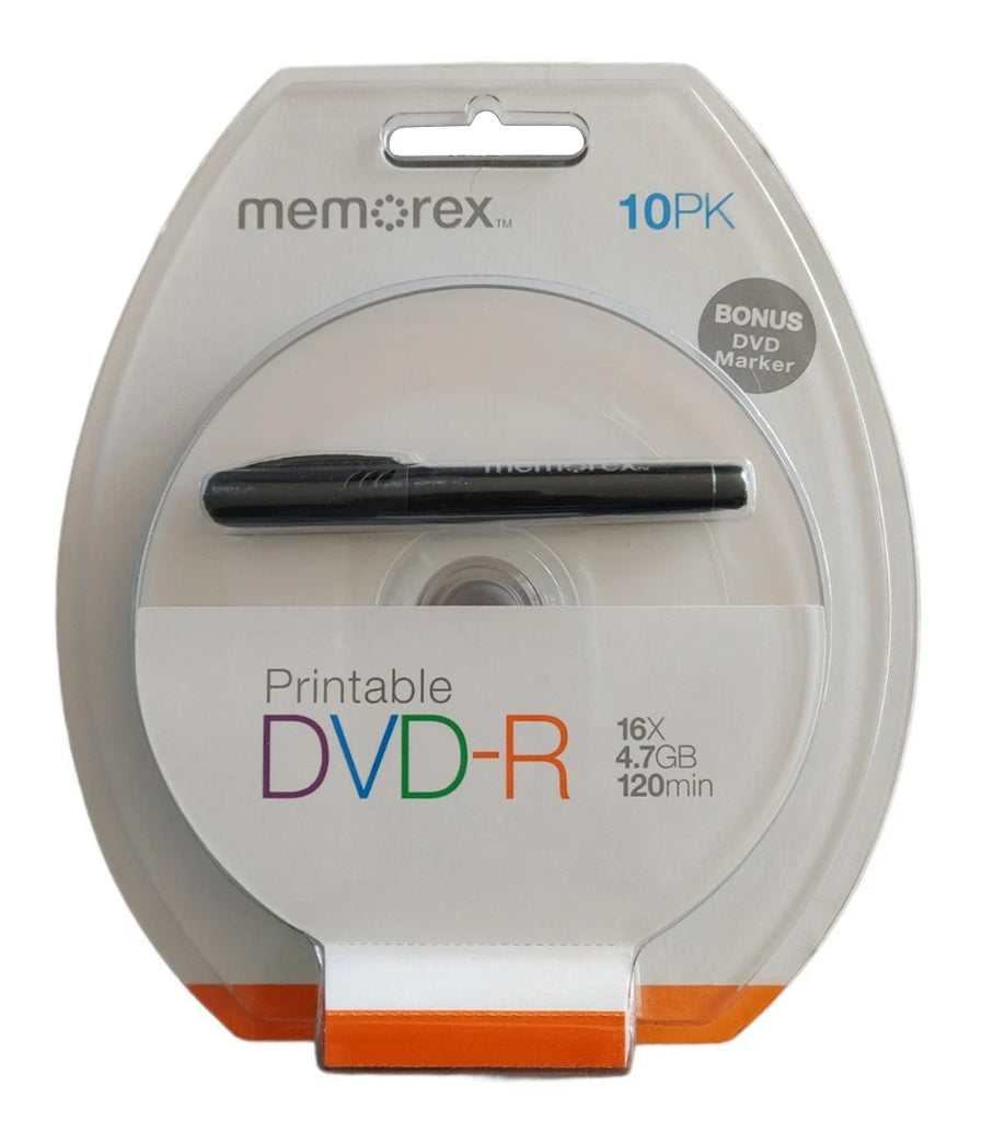 Memorex DVD-R Media Memorex 16X DVD-R 4.7GB White Inkjet Hub