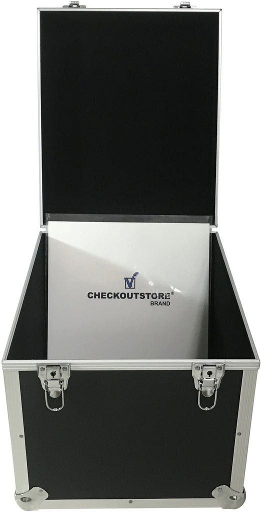 CheckOutStore Aluminum 12 LP Vinyl Record Storage Box (Holds 125