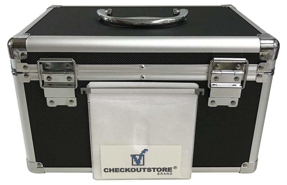 CheckOutStore Aluminum CD/DVD Hanging Sleeves Storage Box (Holds 200 D –