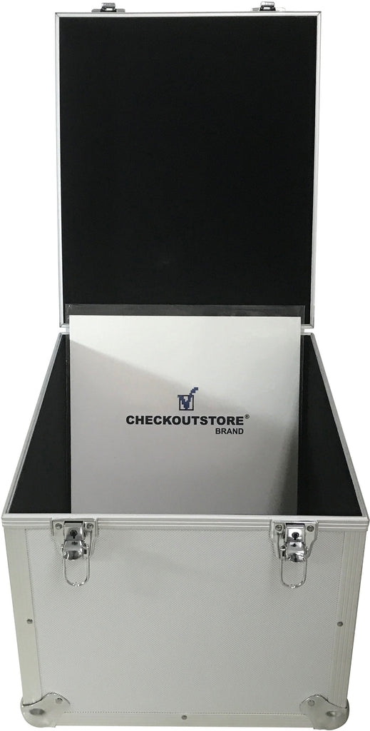 CheckOutStore Aluminum Storage Boxes Silver CheckOutStore Aluminum 12" LP Vinyl Record Storage Box (Holds 125 Records)
