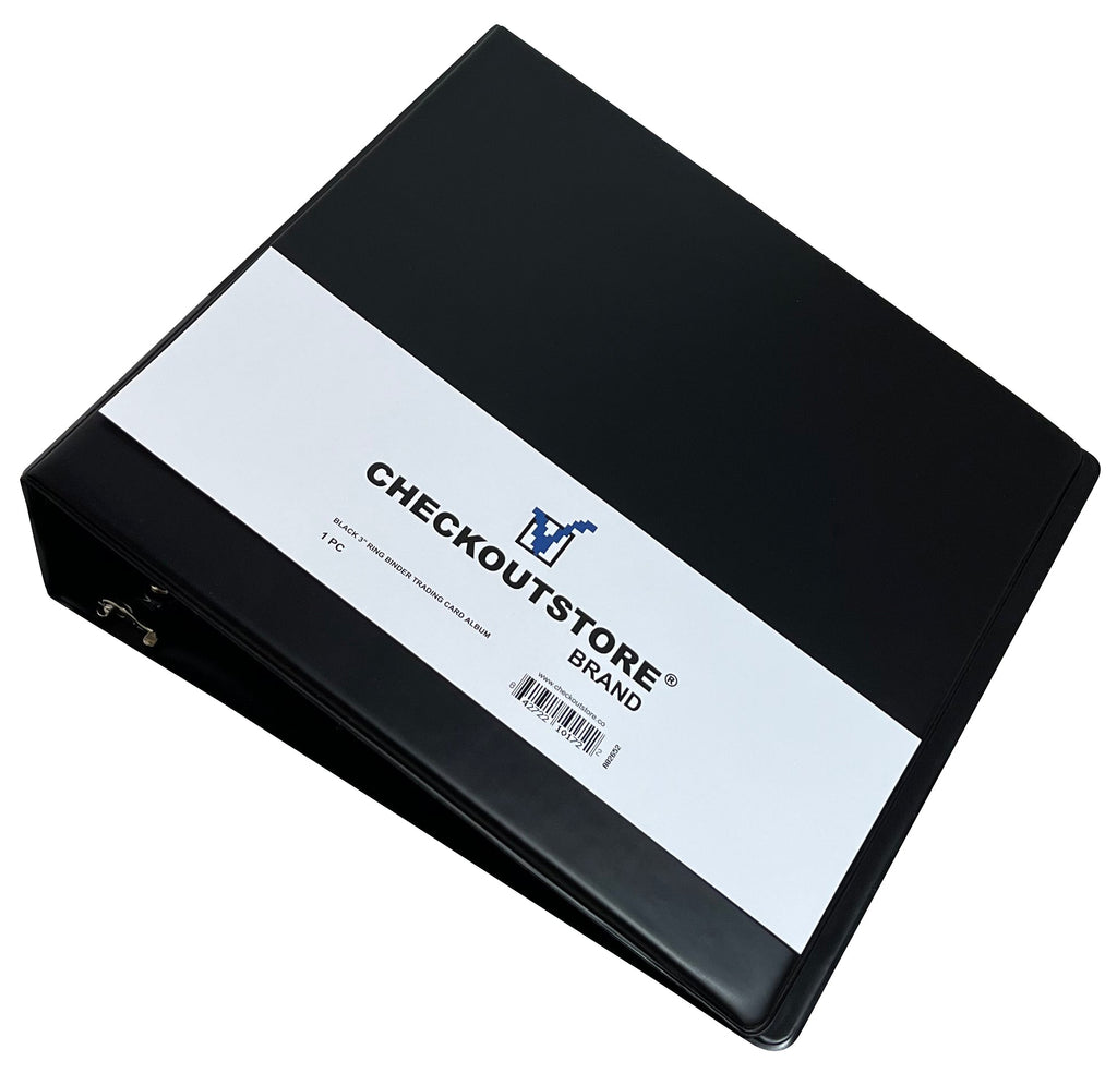 CheckOutStore Card Holders Black Heavy Duty D-Ring 3" 3-Ring Trading Card Binder
