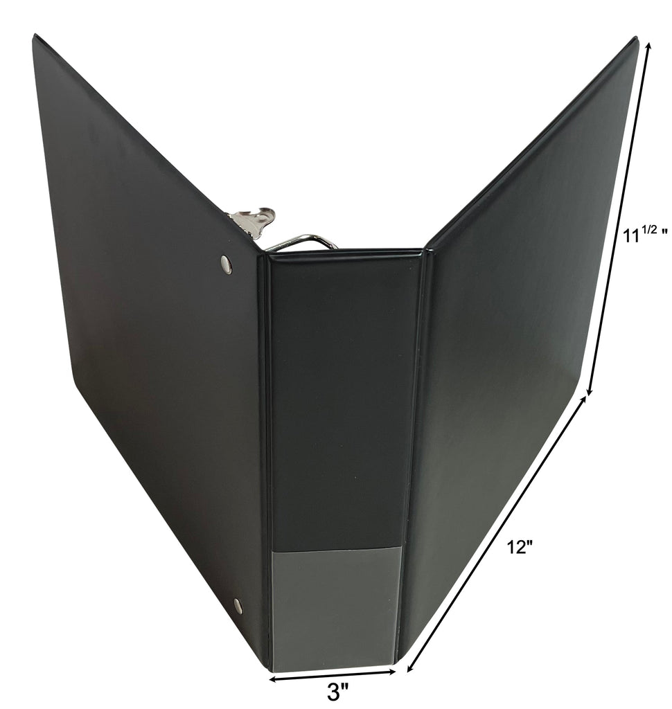 3 ring card binder Black Heavy Duty D-Ring 3