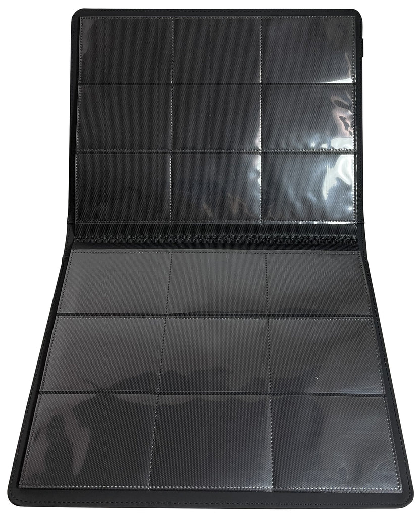 single pocket card binder Black Leather Album /w 9 Pocket Trading Card Page Protectors (Holds 36 –  CheckOutStore.com
