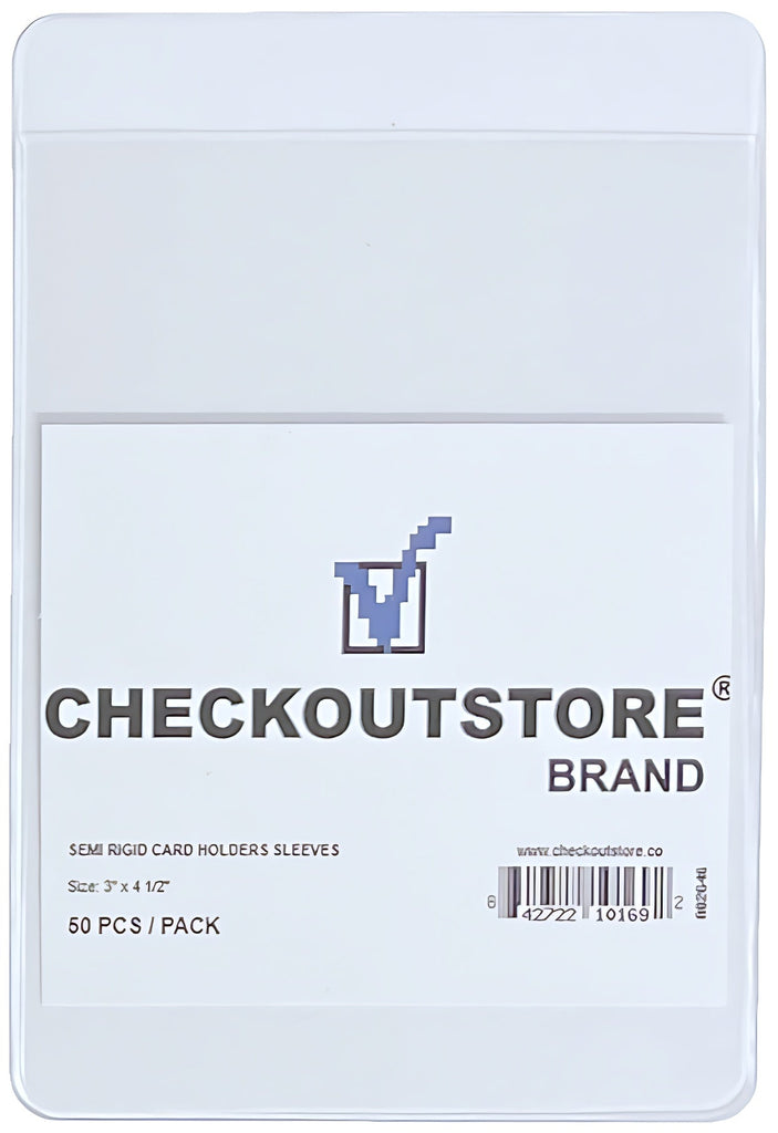 1,000 CheckOutStore Clear Semi Rigid Card Holders (3 x 4 1/2 in)