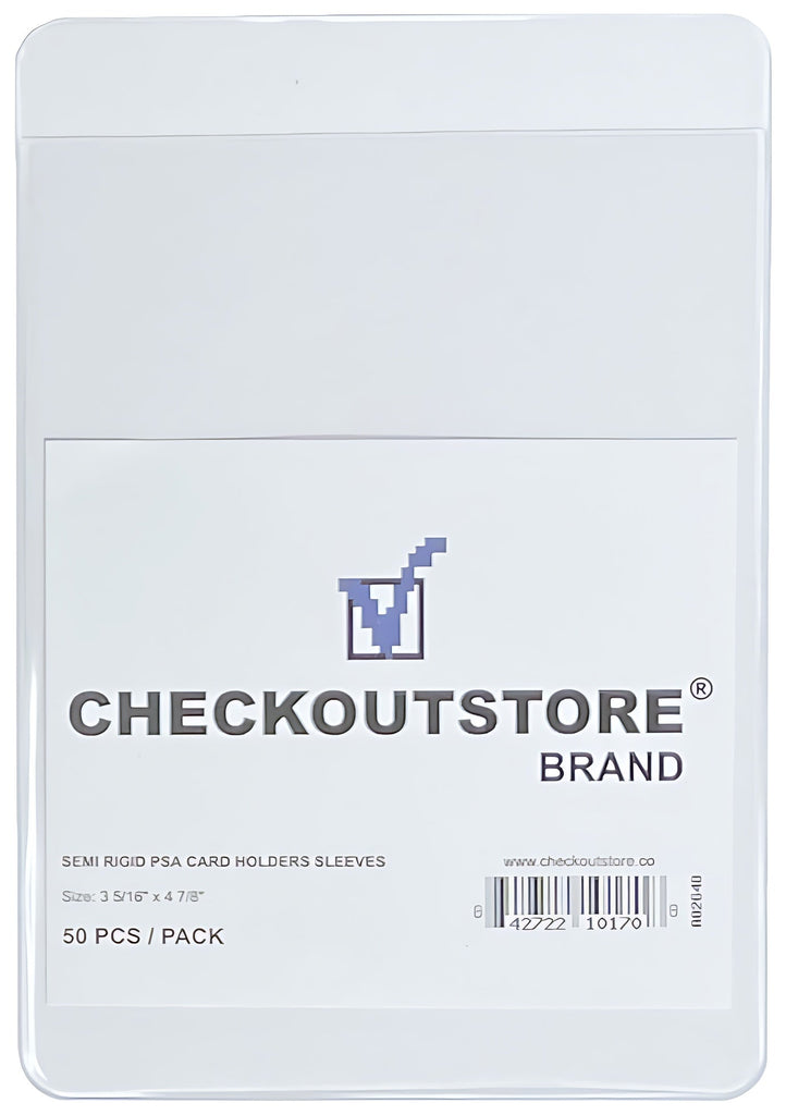 CheckOutStore Card Protector CheckOutStore Clear Semi Rigid Card Holders for PSA/BGS Grading (3 5/16 x 4 7/8 in)