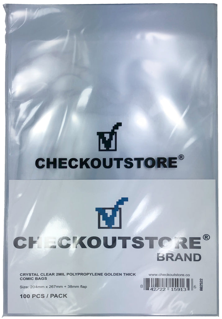 CheckOutStore Comic Supplies CheckOutStore Crystal Clear Golden Age Thick Comic Book Bags