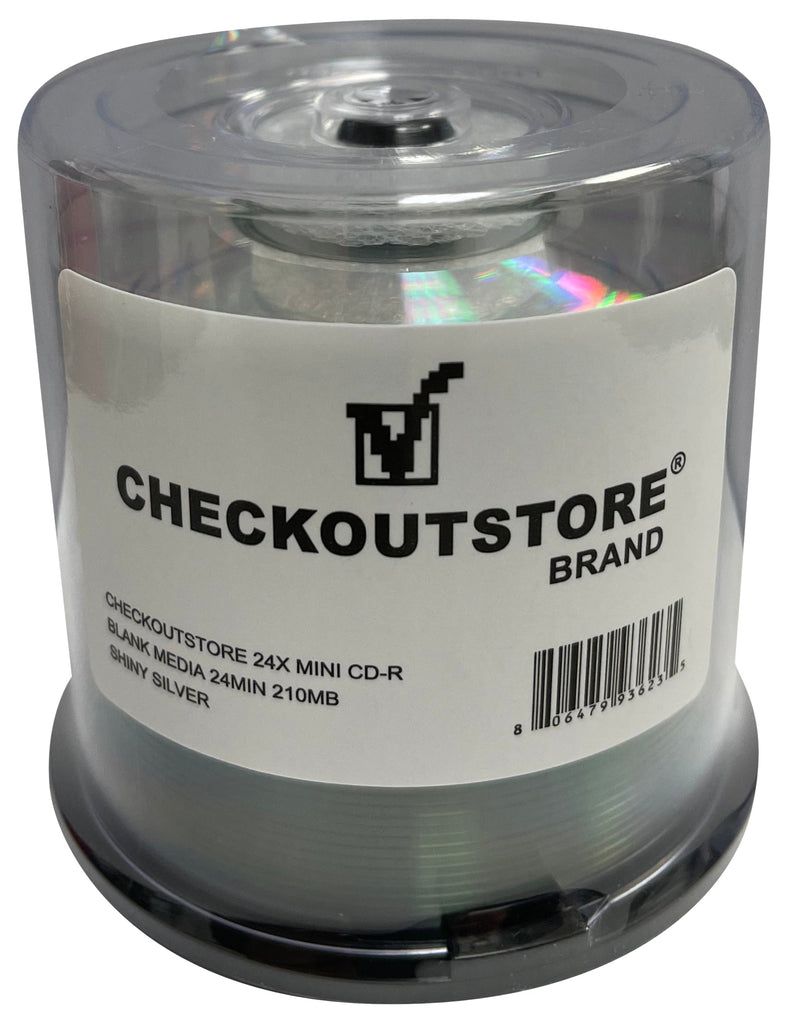 CheckOutStore Mini CDR Media CheckOutStore 24x MINI CD-R Blank Media 24Min 210MB Shiny Silver