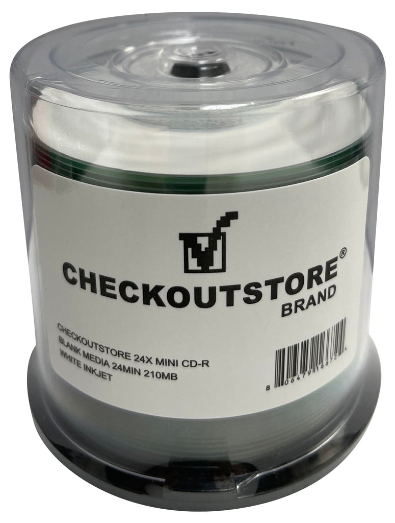 CheckOutStore Mini CDR Media CheckOutStore 24x MINI CD-R Blank Media 24Min 210MB White Inkjet