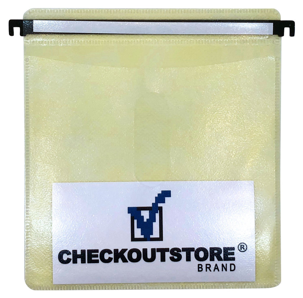 CheckOutStore Plastic Sleeves Yellow / 100 CD Double-sided Refill Plastic Hanging Sleeve