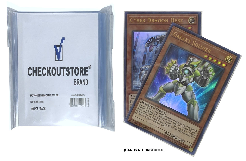 CheckOutStore Crystal Clear Protective Sleeves compatible with Yu-Gi-Oh, Cardfight Vanguard (60.5 x 87 mm) [Discontinued]