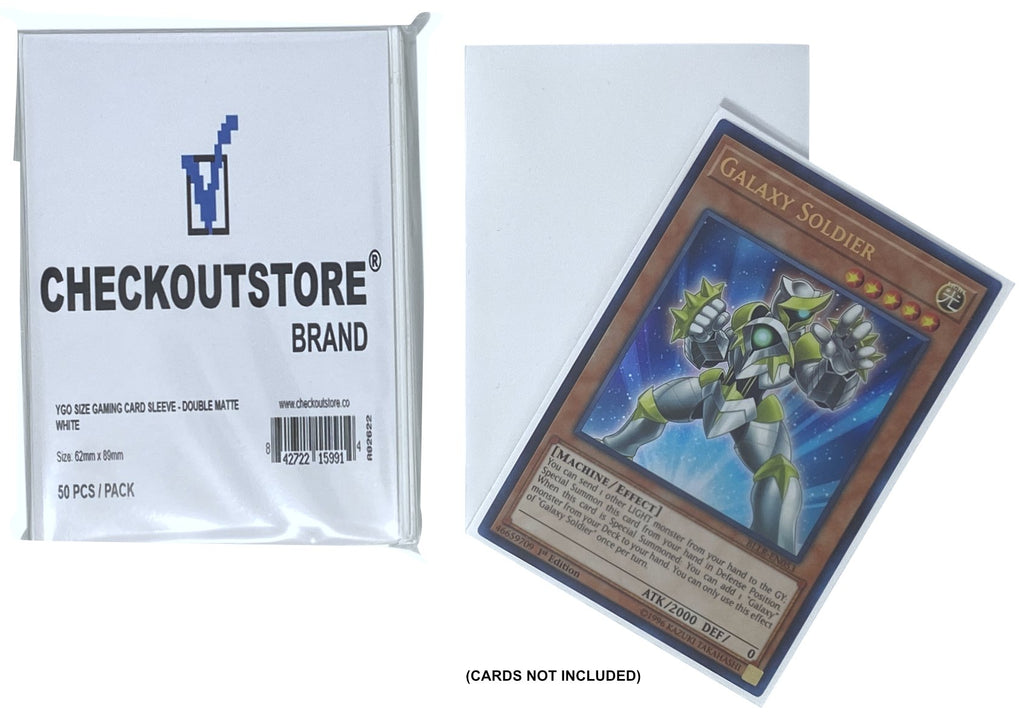 CheckOutStore Protective Sleeves Yellow / 50 CheckOutStore Double Matte Protective Sleeves Yu-Gi-Oh, Cardfight Vanguard (62 x 89 mm)