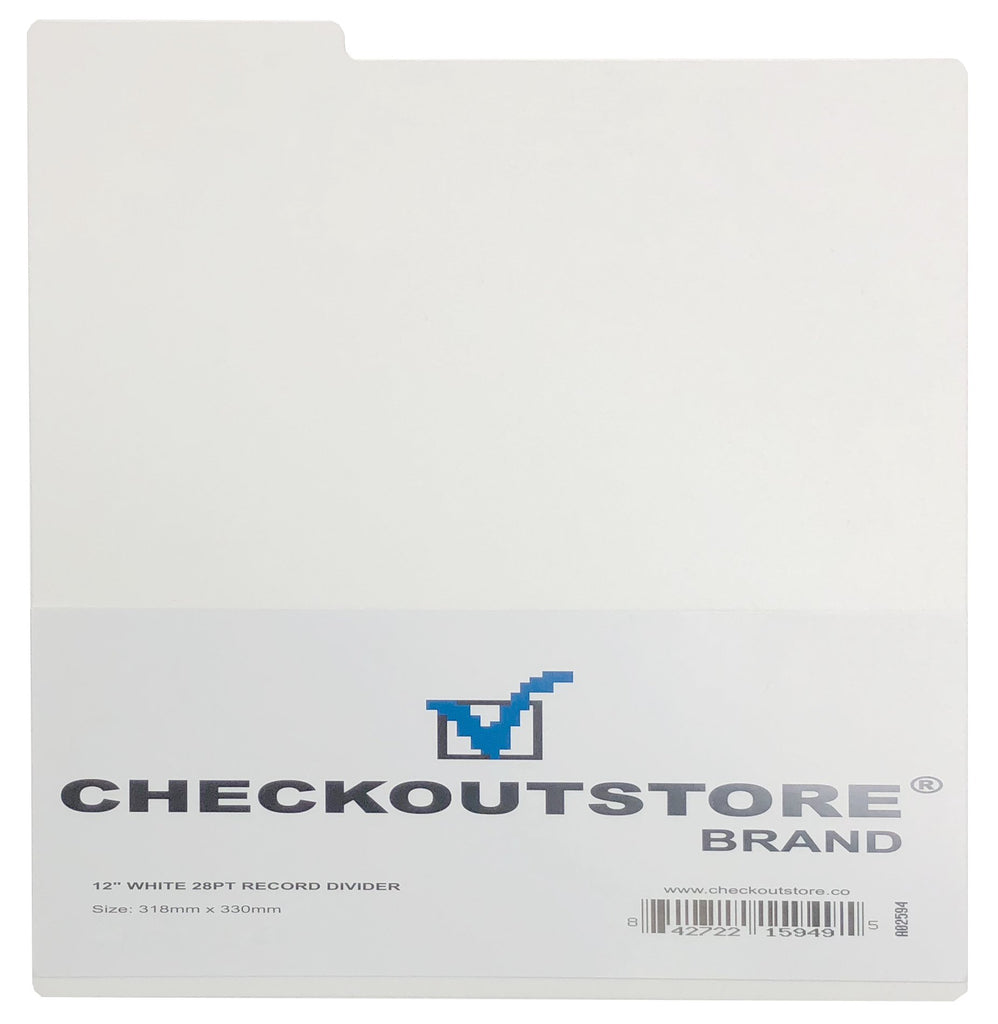 CheckOutStore Record Dividers CheckOutStore White Plastic Record Dividers for 12" LP Vinyl 33 RPM