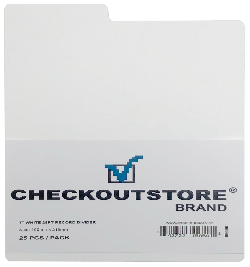CheckOutStore White Plastic Record Dividers for 7" Vinyl 45 RPM