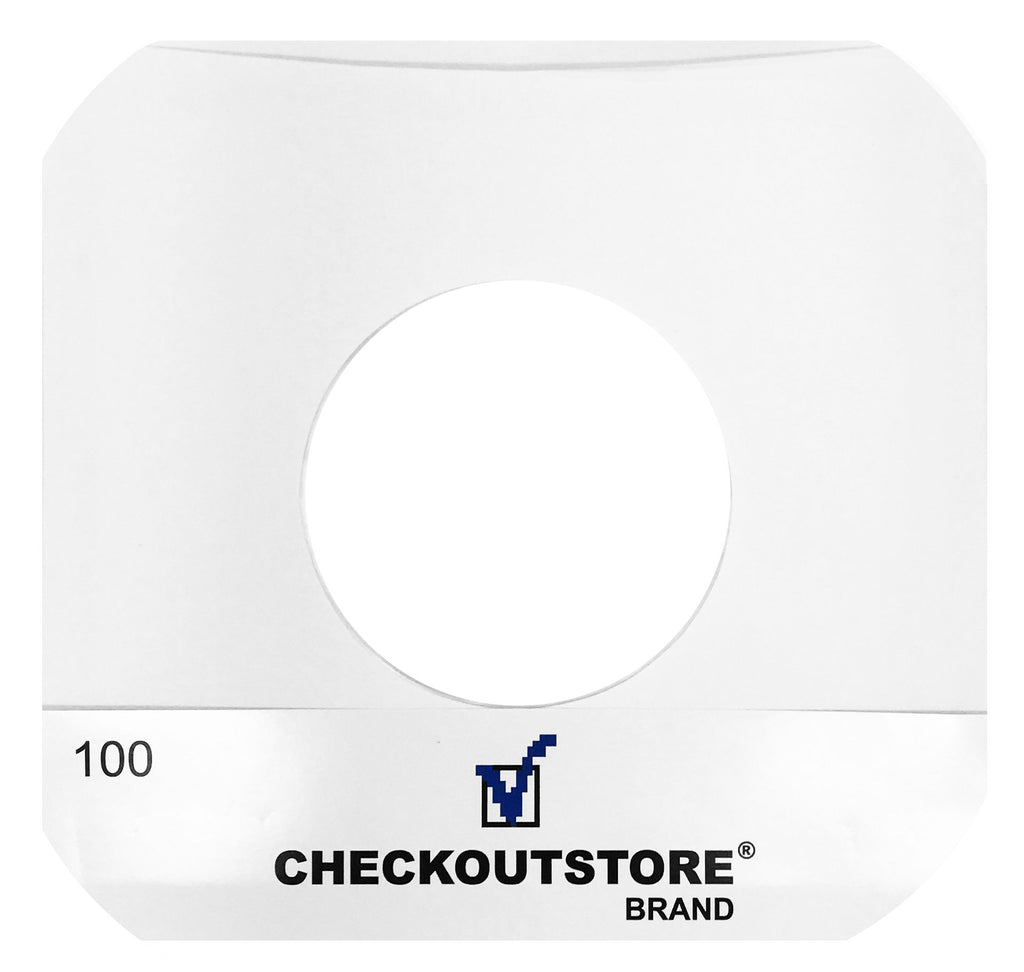 CheckOutStore Record Inner Sleeves CheckOutStore Paper Record Round Corners With Hole for 7" Vinyl 45 RPM (Inner Sleeves)