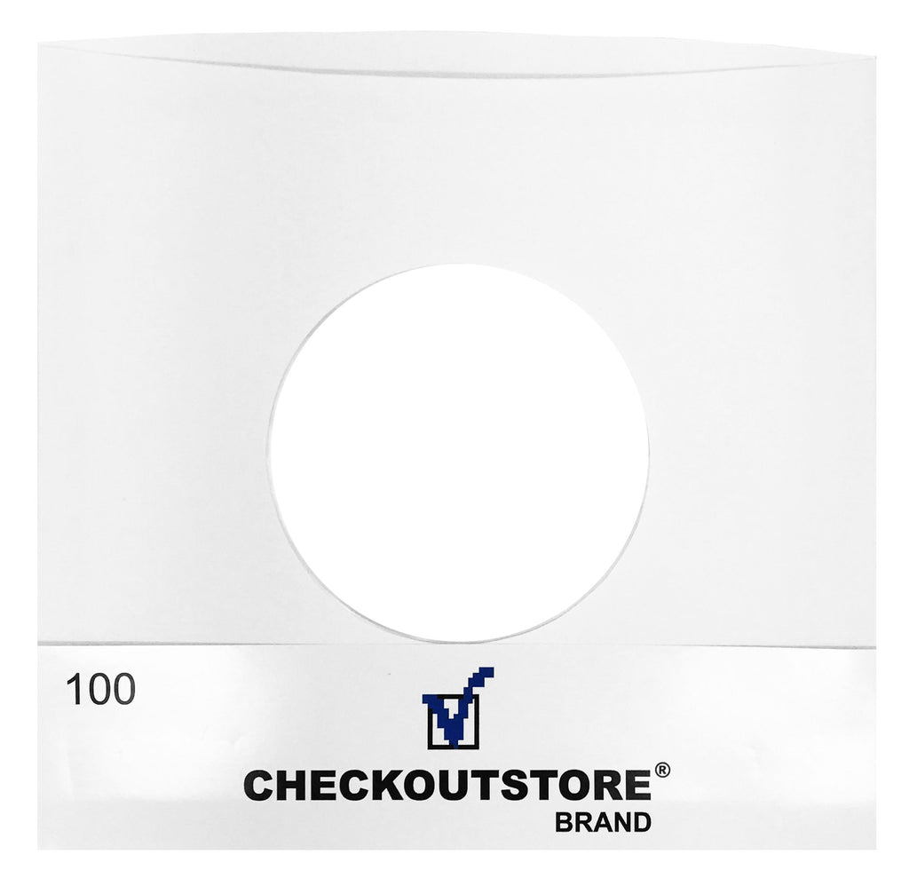 CheckOutStore Paper Record Sleeves With Hole for 7" Vinyl 45 RPM Records (Inner Sleeves)