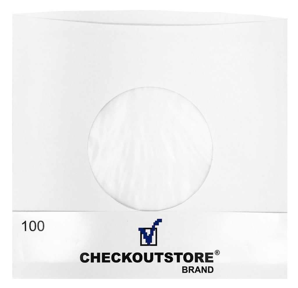 CheckOutStore Record Inner Sleeves Paper Record Polylined With Hole for 7" Vinyl 45 RPM (Inner Sleeves)