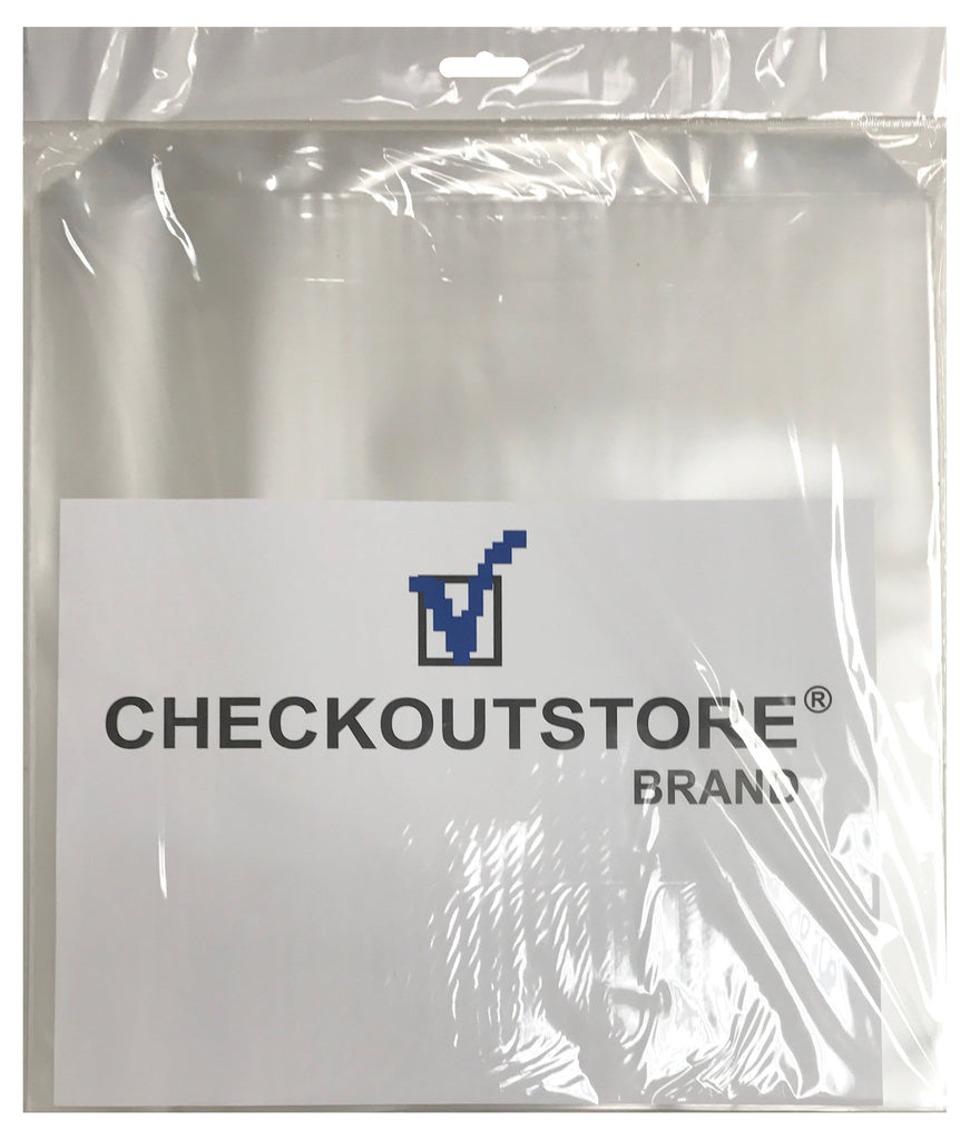 CheckOutStore Record Outer Sleeves CheckOutStore Clear Plastic CPP with Flap for 12" LP Vinyl 33 RPM Records (Outer Sleeves)