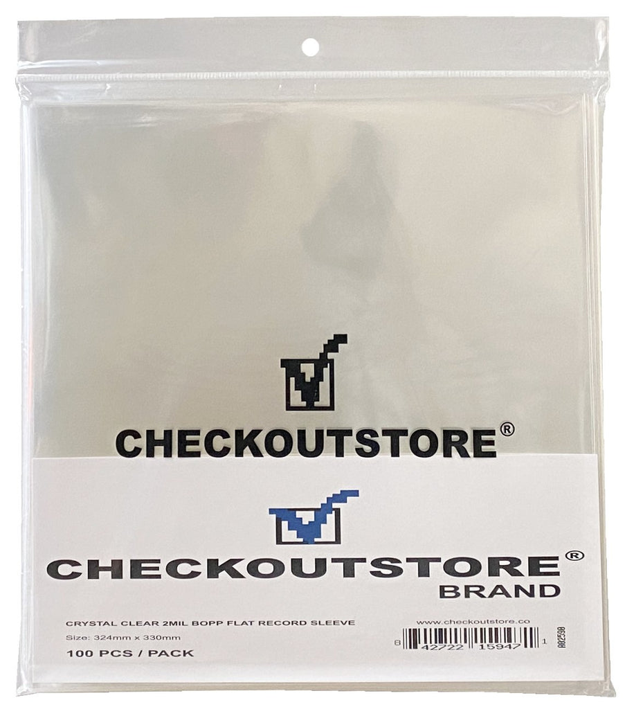 CheckOutStore Record Outer Sleeves CheckOutStore Crystal Clear Plastic BOPP for 12" LP Vinyl 33 RPM Records (Outer Sleeves)