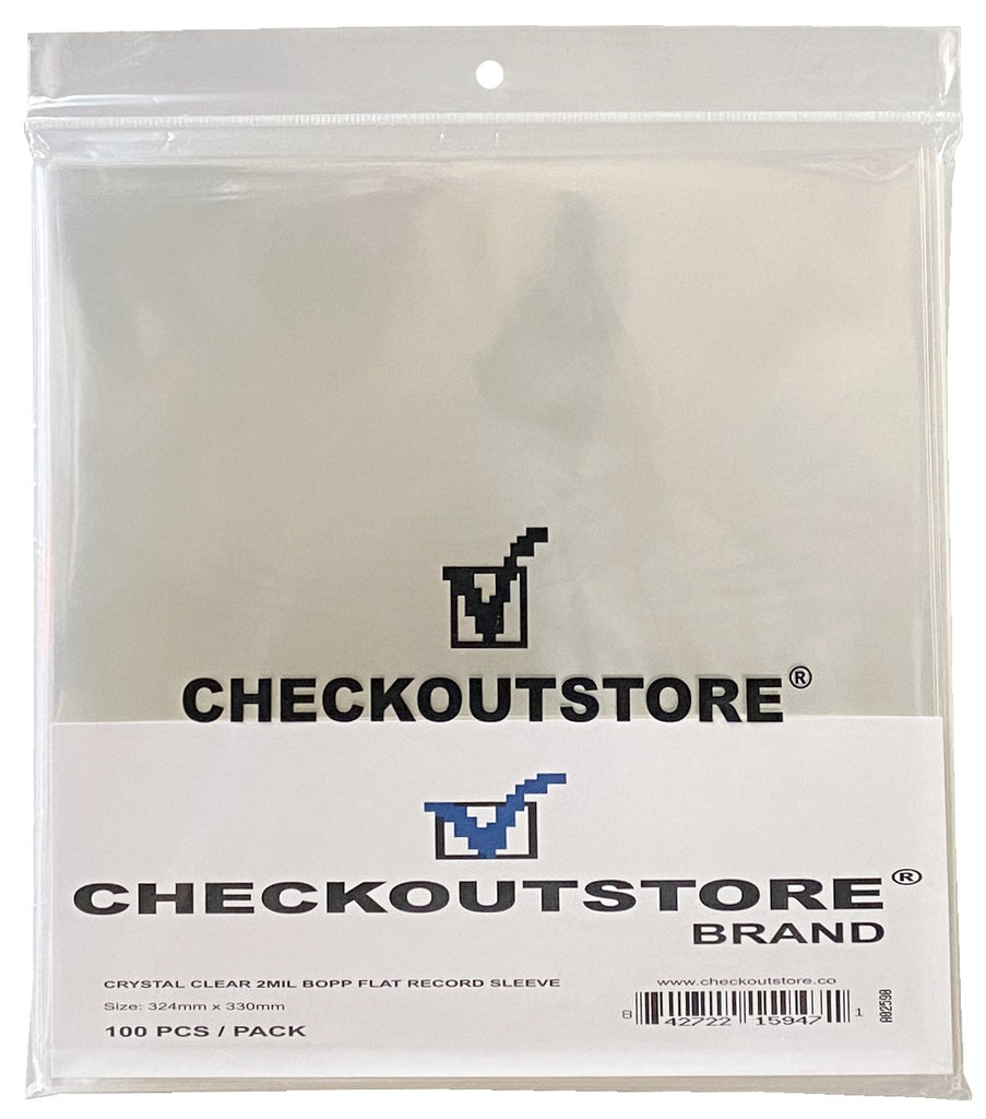 CheckOutStore Record Outer Sleeves CheckOutStore Crystal Clear Plastic BOPP for 12" LP Vinyl 33 RPM Records (Outer Sleeves)