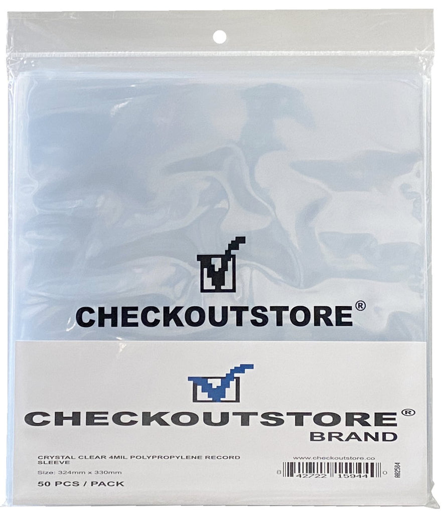 CheckOutStore Record Outer Sleeves CheckOutStore Crystal Clear Plastic OPP for 12" LP Vinyl 33 RPM Records 4 Mil (Outer Sleeves)