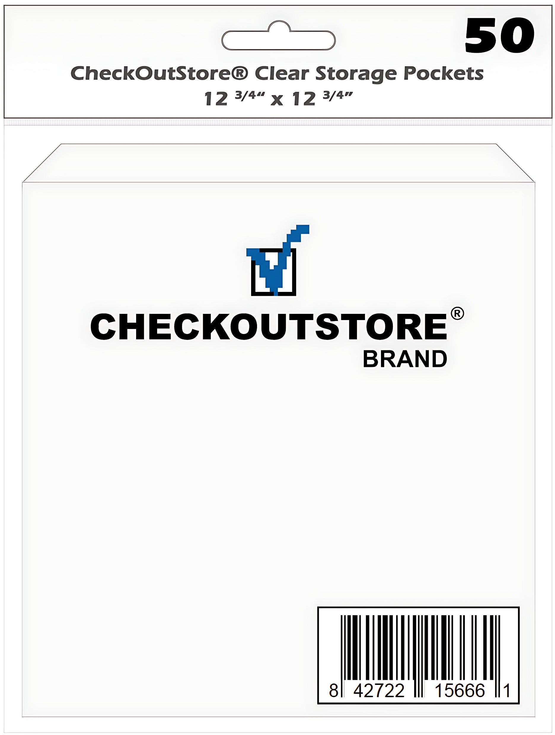 CheckOutStore Cardstock Clear Storage Pockets (12 3/4 x 12 3/4) 100