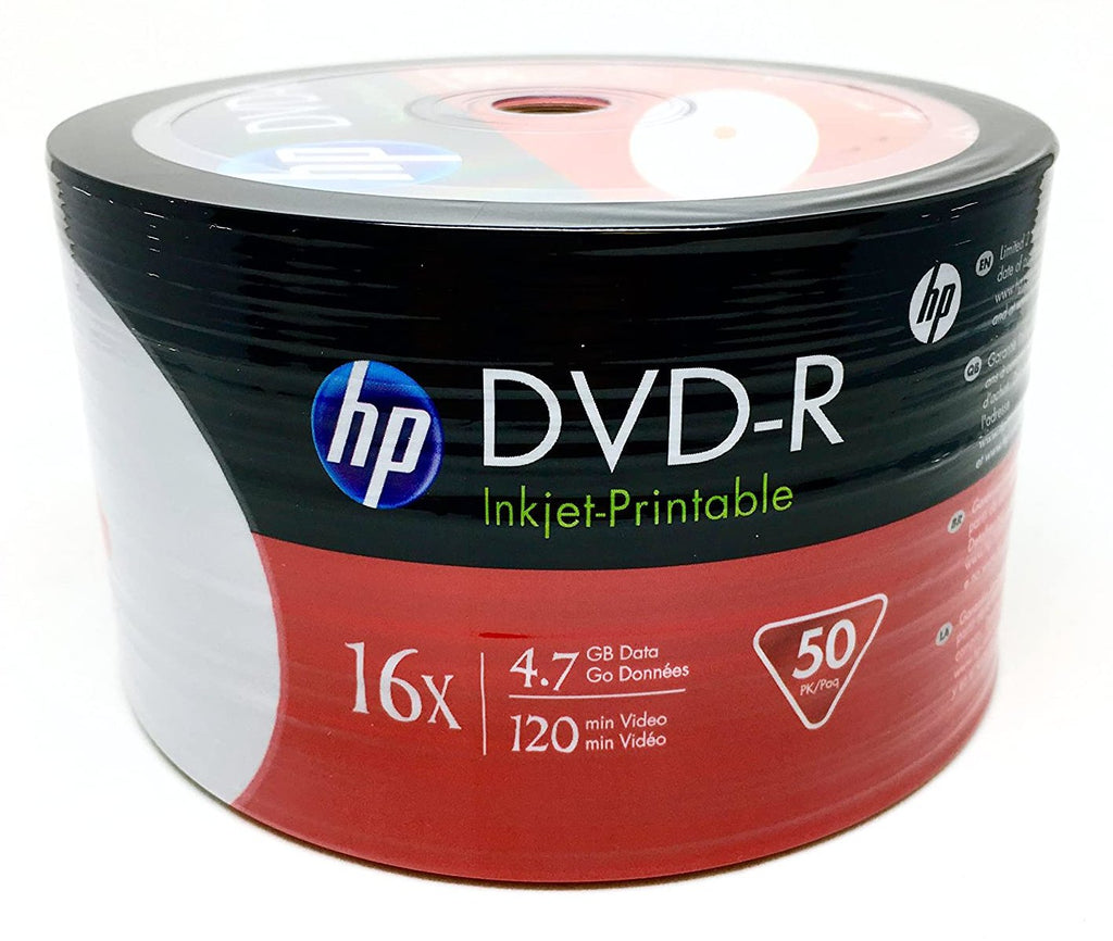 HP DVD-R Media HP 16X DVD-R 4.7GB White Inkjet Hub Printable (Shrink Wrap)