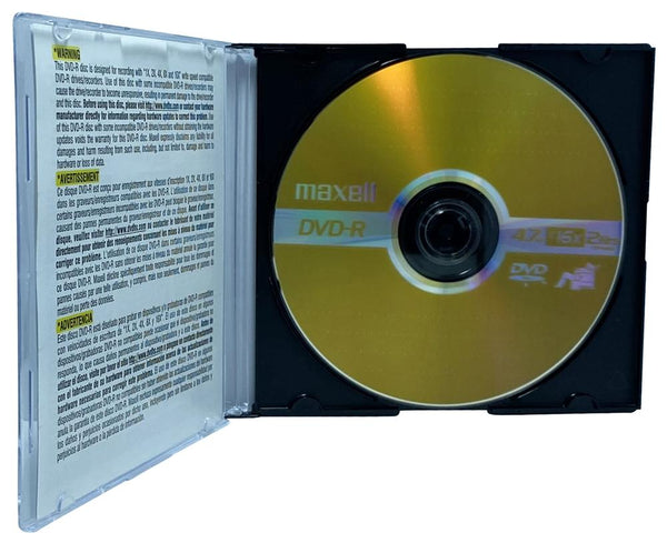 Maxell 16X DVD-R 4.7GB (Maxell Logo) /w Slim CD Jewel Case