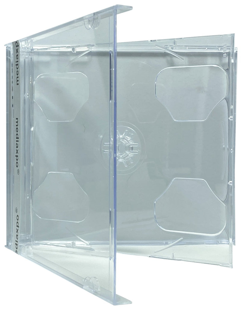 Mediaxpo CD Jewel Cases Clear / 10 STANDARD Smart Tray Double CD Jewel Case