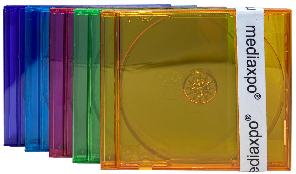 Mediaxpo CD Jewel Cases STANDARD Assorted Clear Color CD Jewel Case