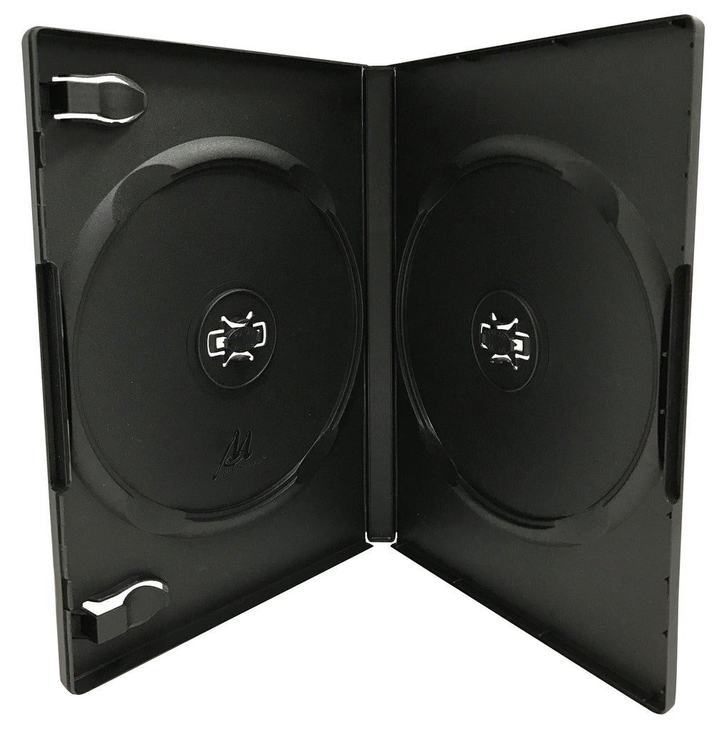 Mediaxpo Discontinued STANDARD Black Double DVD Cases 14MM /w Patented M-Lock Hub [Discontinued]