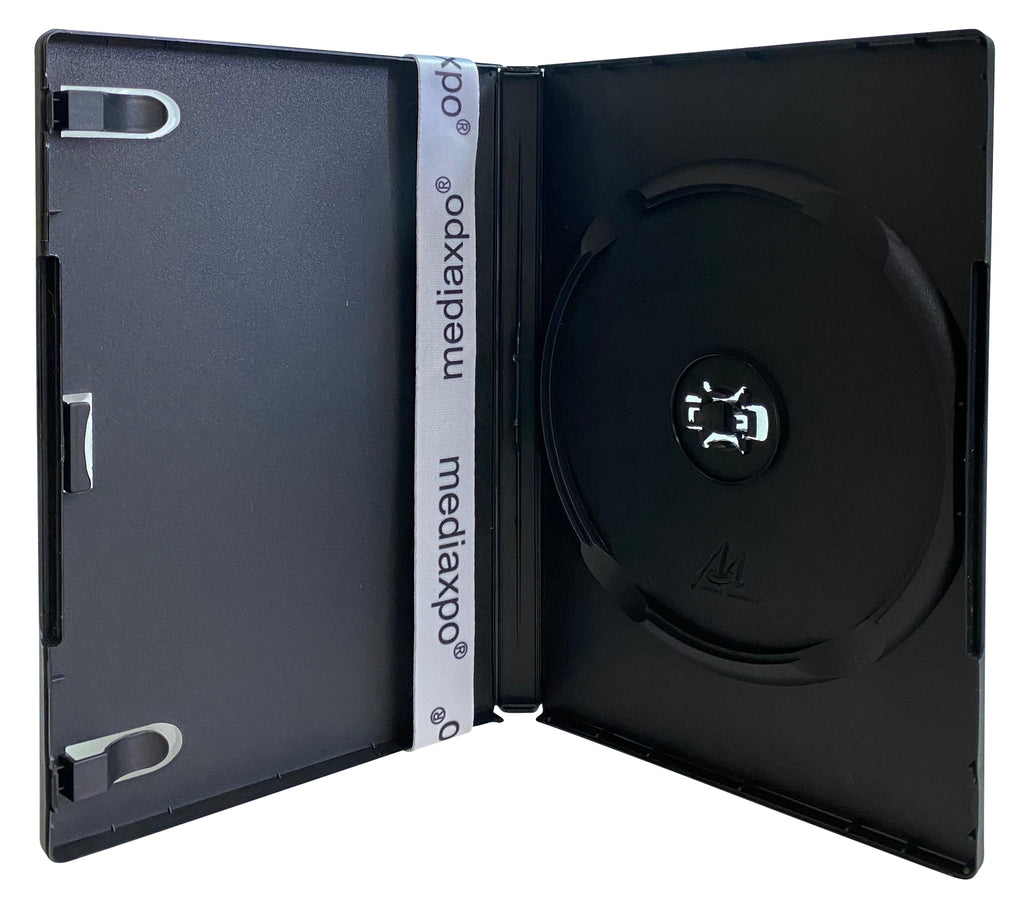 Mediaxpo Discontinued STANDARD Black Single DVD Cases 14MM /w Patented M-Lock Hub [Discontinued]