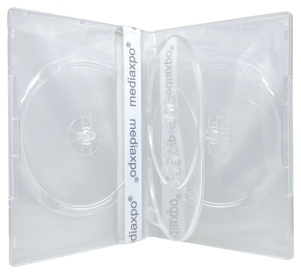 Mediaxpo DVD Cases Clear / 10 STANDARD Quad 4 Disc DVD Cases