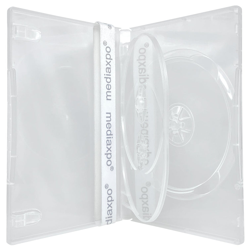 Mediaxpo DVD Cases Clear / 10 STANDARD Triple 3 Disc DVD Cases