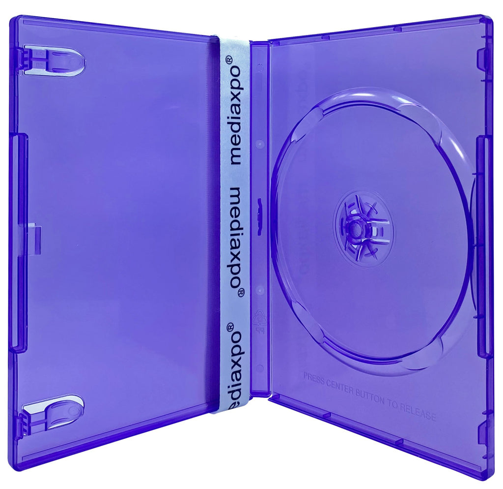 Mediaxpo DVD Cases Clear Purple / 10 STANDARD Clear Color Single DVD Cases