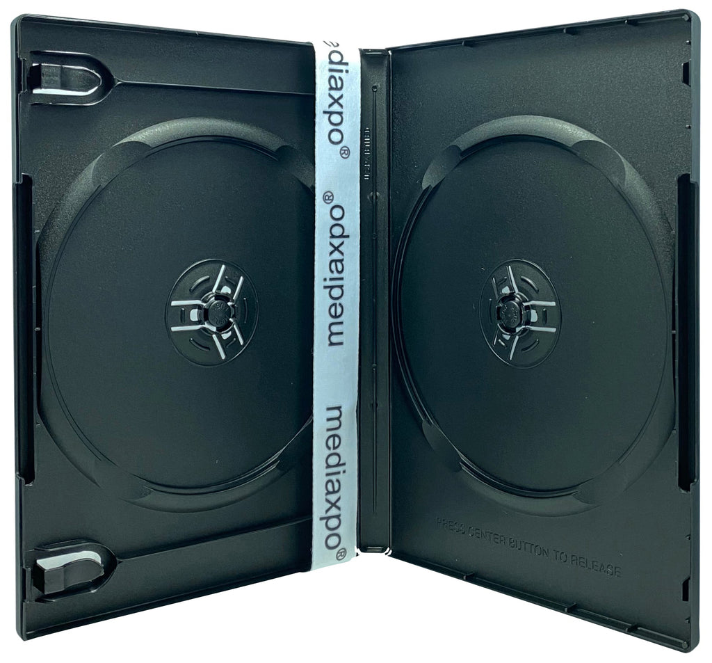 Mediaxpo DVD Cases STANDARD Black Double DVD Cases (Machinable Quality)