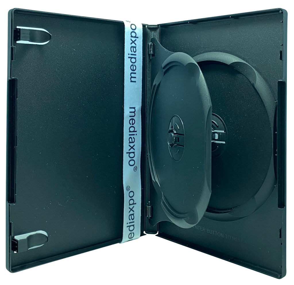 Mediaxpo DVD Cases STANDARD Black Double DVD Cases with Inner Flap