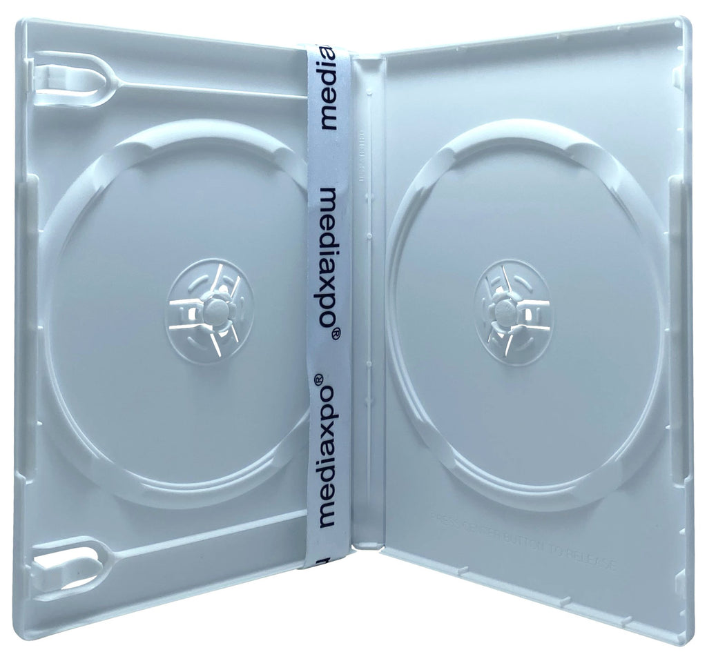 Mediaxpo DVD Cases White / 10 PREMIUM STANDARD Double DVD Cases (100% New Material)