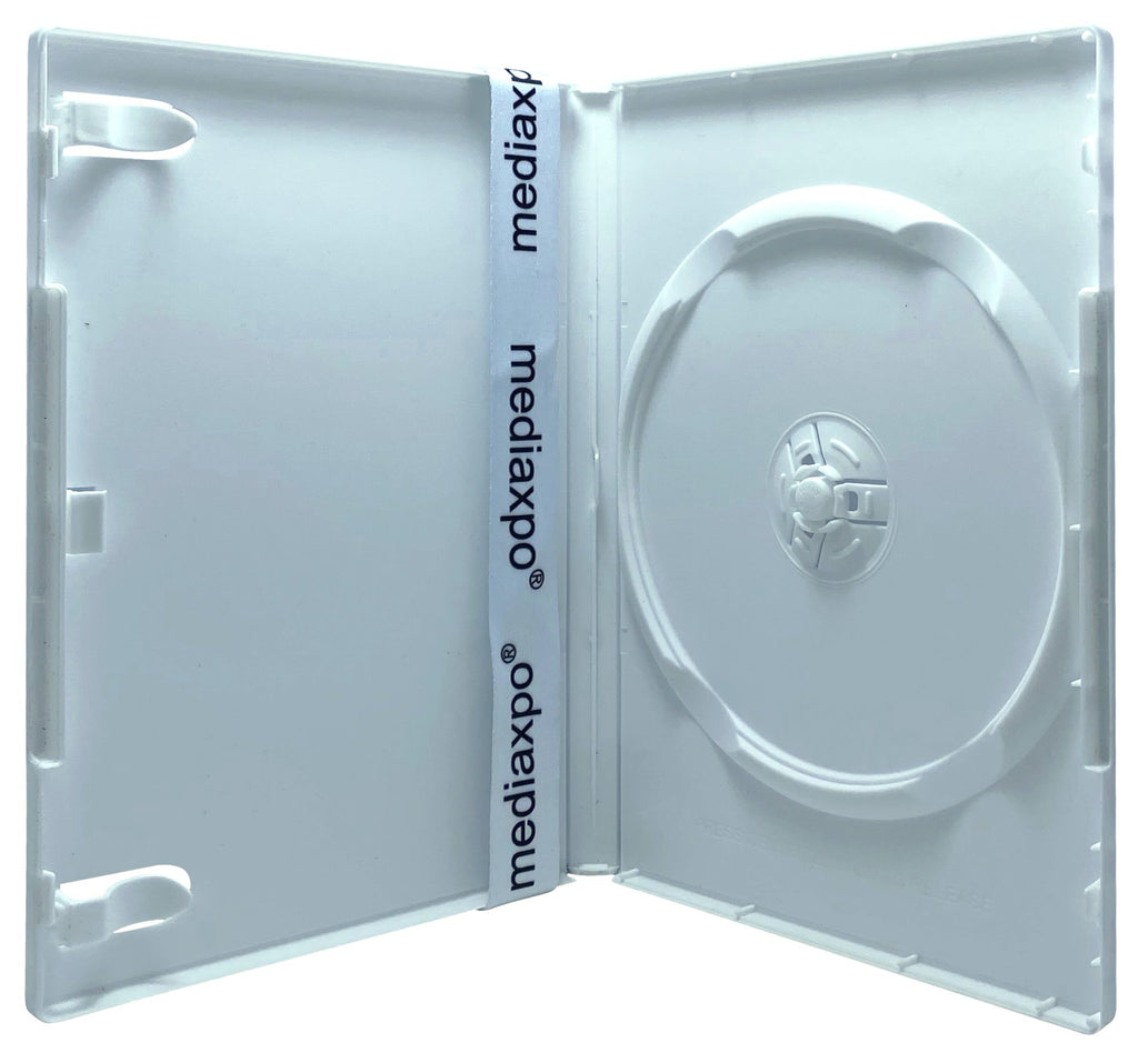 Mediaxpo DVD Cases White / 10 PREMIUM STANDARD Single DVD Cases 14MM (100% New Material)
