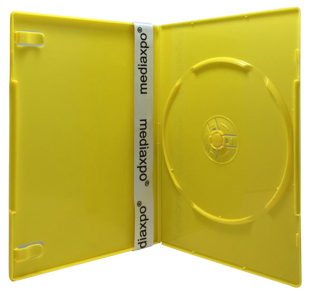 Mediaxpo DVD Cases Yellow / 10 SLIM Solid Color Single DVD Cases 7MM