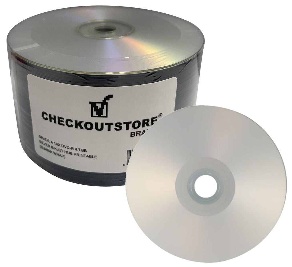 Mediaxpo DVD-R Media Grade A 16X DVD-R 4.7GB Silver Inkjet Hub Printable (Shrink Wrap)
