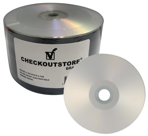 Grade A 16X DVD-R 4.7GB Silver Inkjet Hub Printable (Shrink Wrap ...