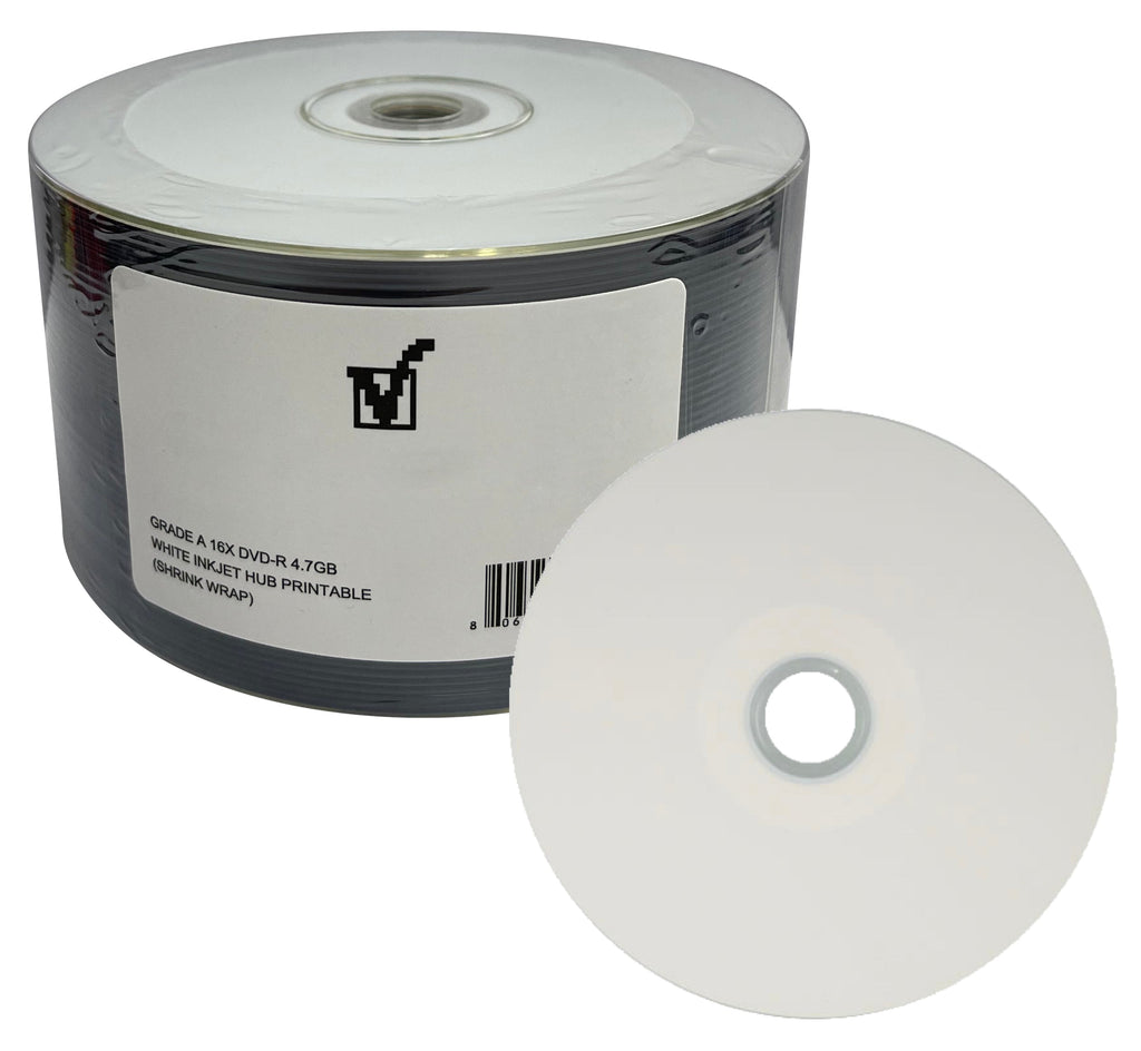 Mediaxpo DVD-R Media Grade A 16X DVD-R 4.7GB White Inkjet Hub Printable (Shrink Wrap)