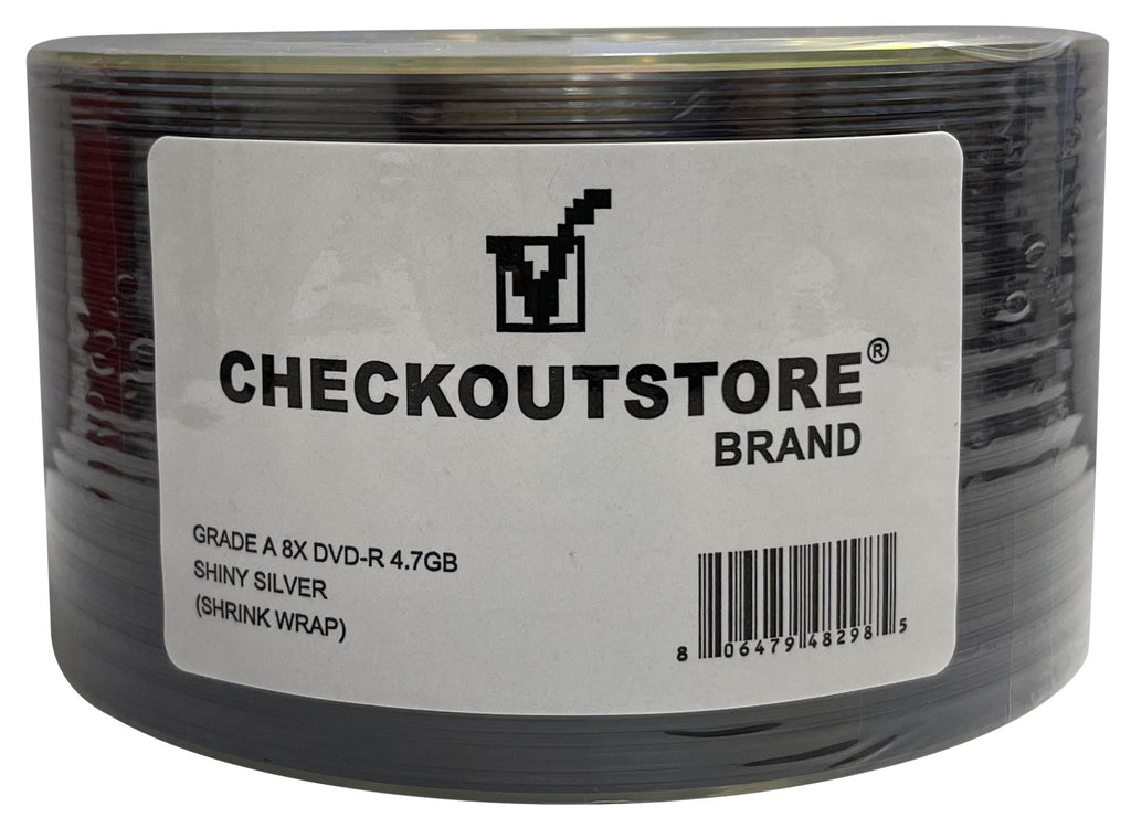 Grade A 8X DVD-R 4.7GB Shiny Silver (Shrink Wrap) – CheckOutStore.com