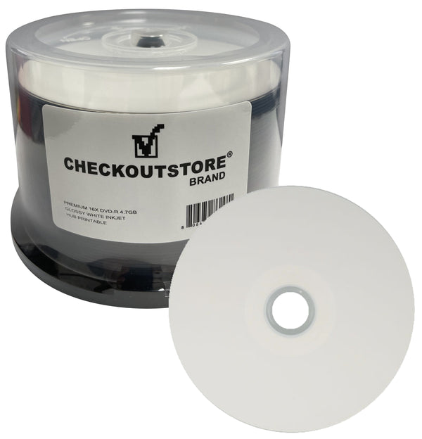Premium 16X DVD-R 4.7GB GLOSSY White Inkjet Hub Printable ...