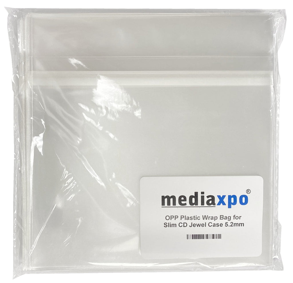 Mediaxpo OPP Plastic Bags OPP Plastic Wrap Bag for Slim CD Jewel Case 5.2mm