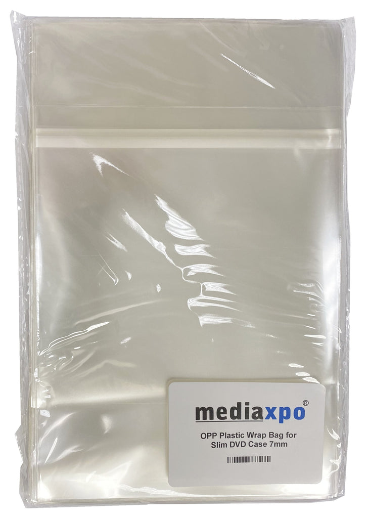 Mediaxpo OPP Plastic Bags OPP Plastic Wrap Bag for Slim DVD Case 7mm