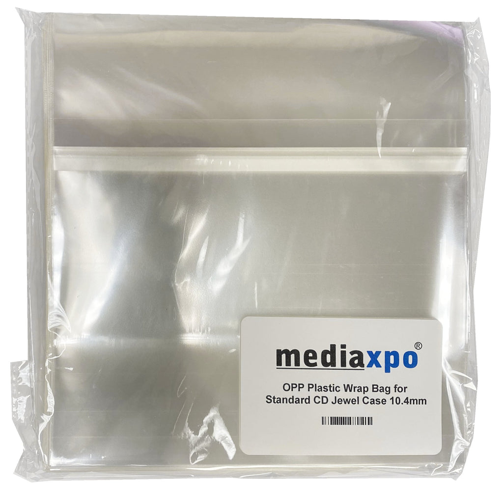 Mediaxpo OPP Plastic Bags OPP Plastic Wrap Bag for Standard CD Jewel Case 10.4mm