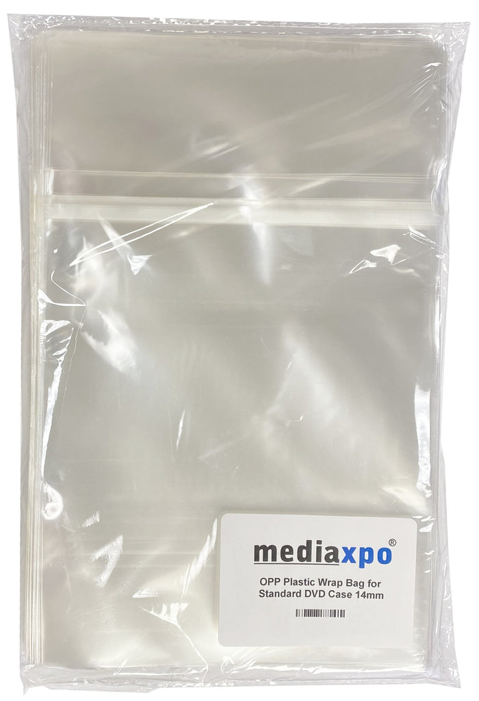 Mediaxpo OPP Plastic Bags OPP Plastic Wrap Bag for Standard DVD Case 14mm