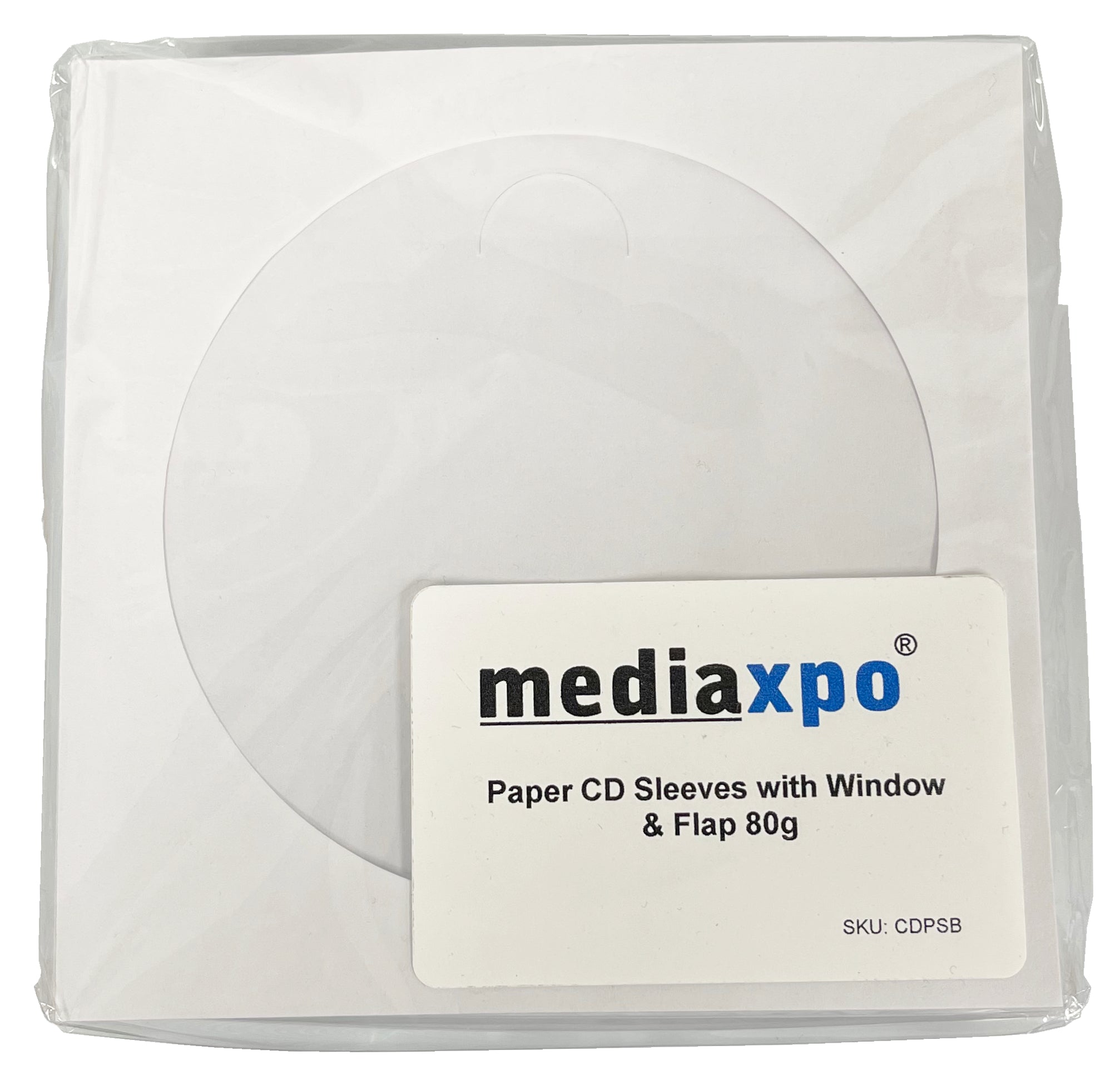 Paper CD Sleeves with Window & Flap 80g