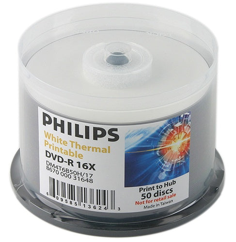 Philips Discontinued Philips 16X DVD-R 4.7GB White Thermal Hub Printable [Discontinued]